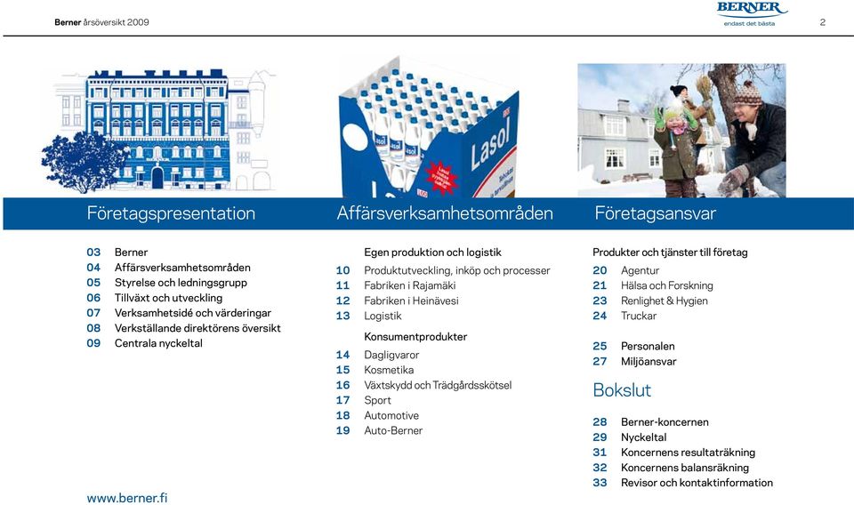 fi Egen produktion och logistik 10 Produktutveckling, inköp och processer 11 Fabriken i Rajamäki 12 Fabriken i Heinävesi 13 Logistik Konsumentprodukter 14 Dagligvaror 15 Kosmetika 16 Växtskydd och