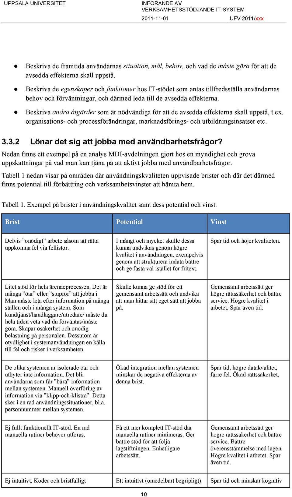 Beskriva andra åtgärder som är nödvändiga för att de avsedda effekterna skall uppstå, t.ex. organisations- och processförändringar, marknadsförings- och utbildningsinsatser etc. 3.