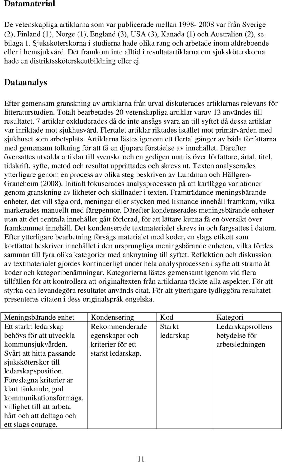 Det framkom inte alltid i resultatartiklarna om sjuksköterskorna hade en distriktssköterskeutbildning eller ej.