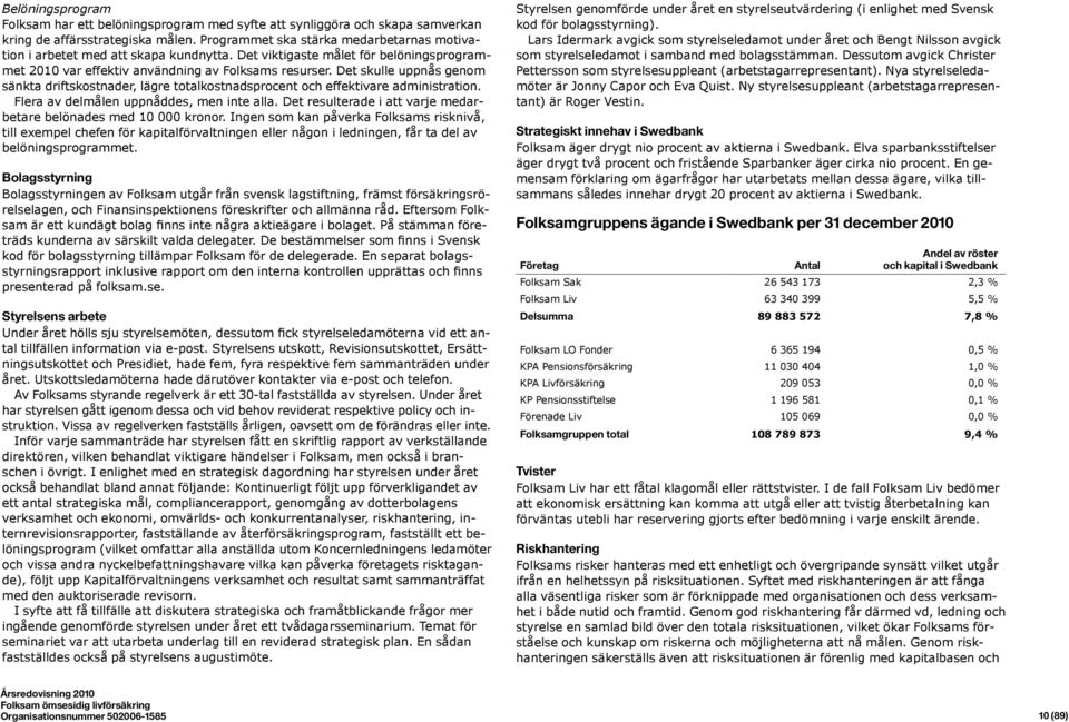 Det skulle uppnås genom sänkta driftskostnader, lägre totalkostnadsprocent och effektivare administration. Flera av delmålen uppnåddes, men inte alla.