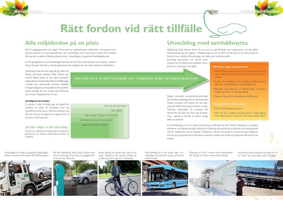 Just nu deltar Göteborg bland annat i utvecklingen av gasdrivna handikappbussar. En framgångsfaktor är att Gatubolaget hanterar de allra flesta lätta fordon som används i stadens flotta.