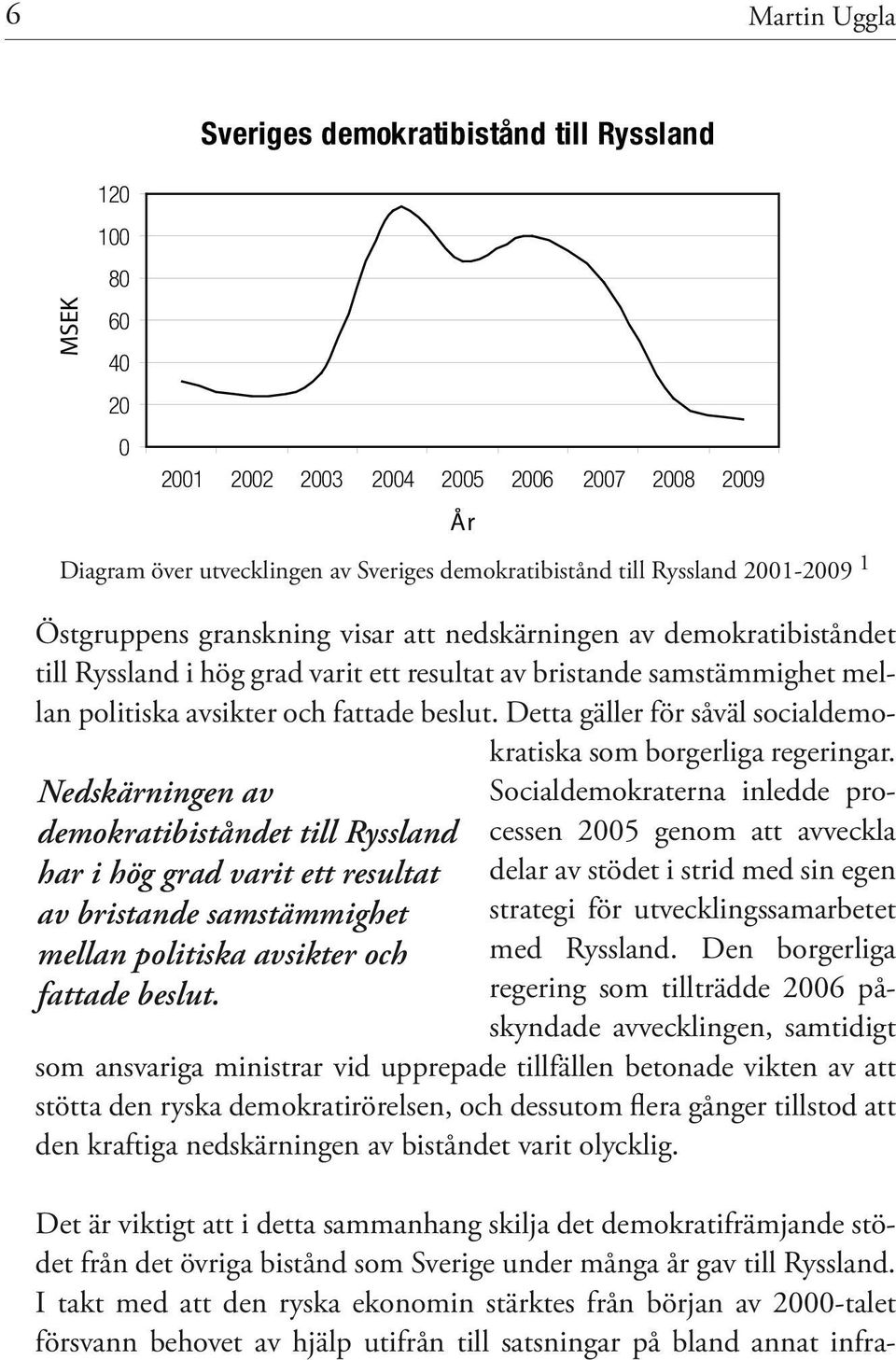 Östgruppens granskning visar att nedskärningen av demokratibiståndet till Ryssland i hög grad varit ett resultat av bristande samstämmighet mellan politiska avsikter och fattade beslut.