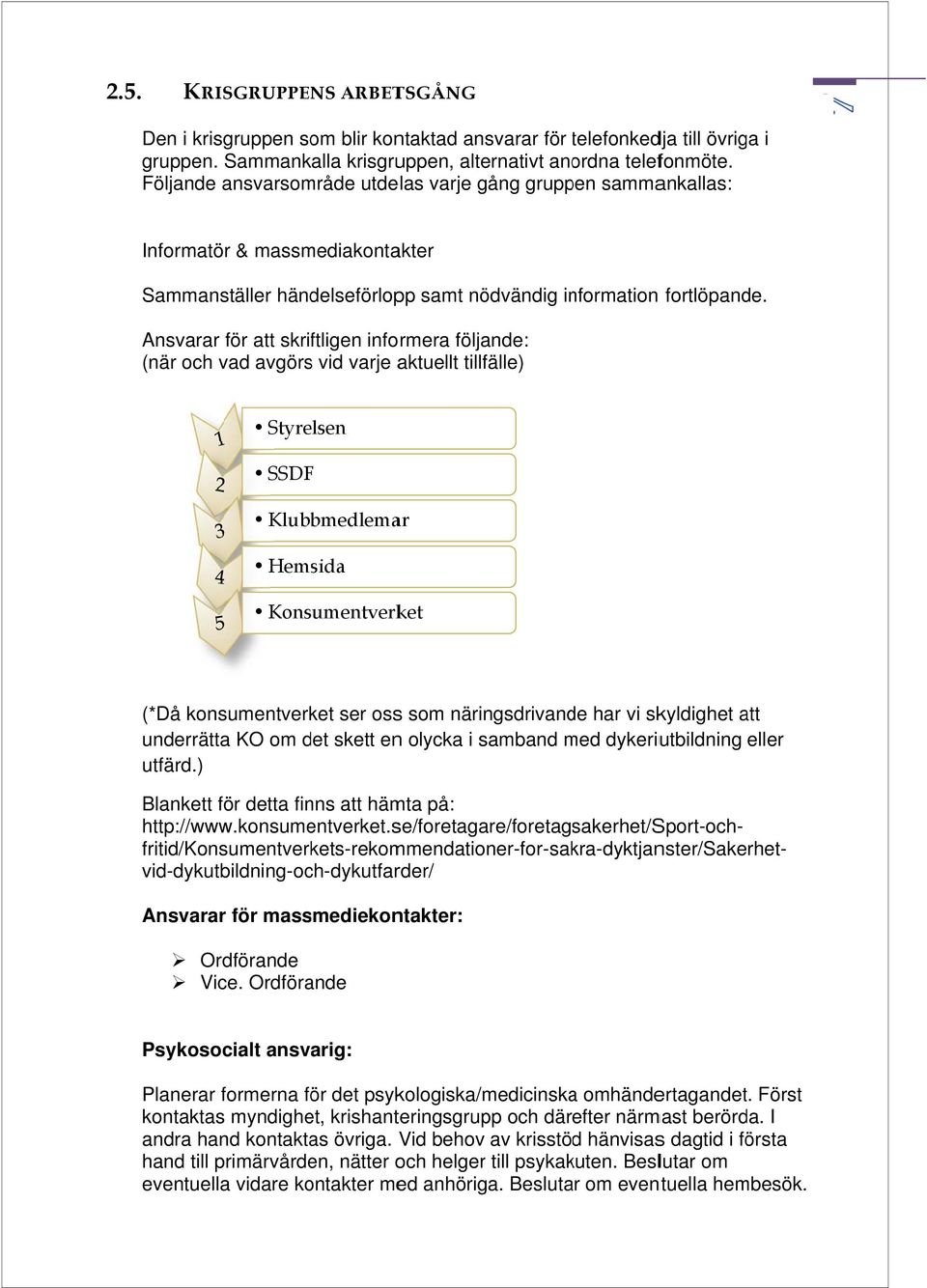 Ansvarar för att skriftligen informera följande: (när och vad avgörs vid varje aktuellt tillfälle) Styrelsen SSDF Klubbmedlemar Hemsida Konsumentverket (*Då konsumentverket ser osss som