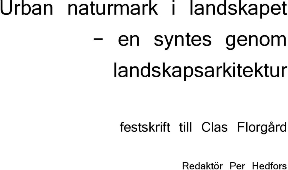 landskapsarkitektur