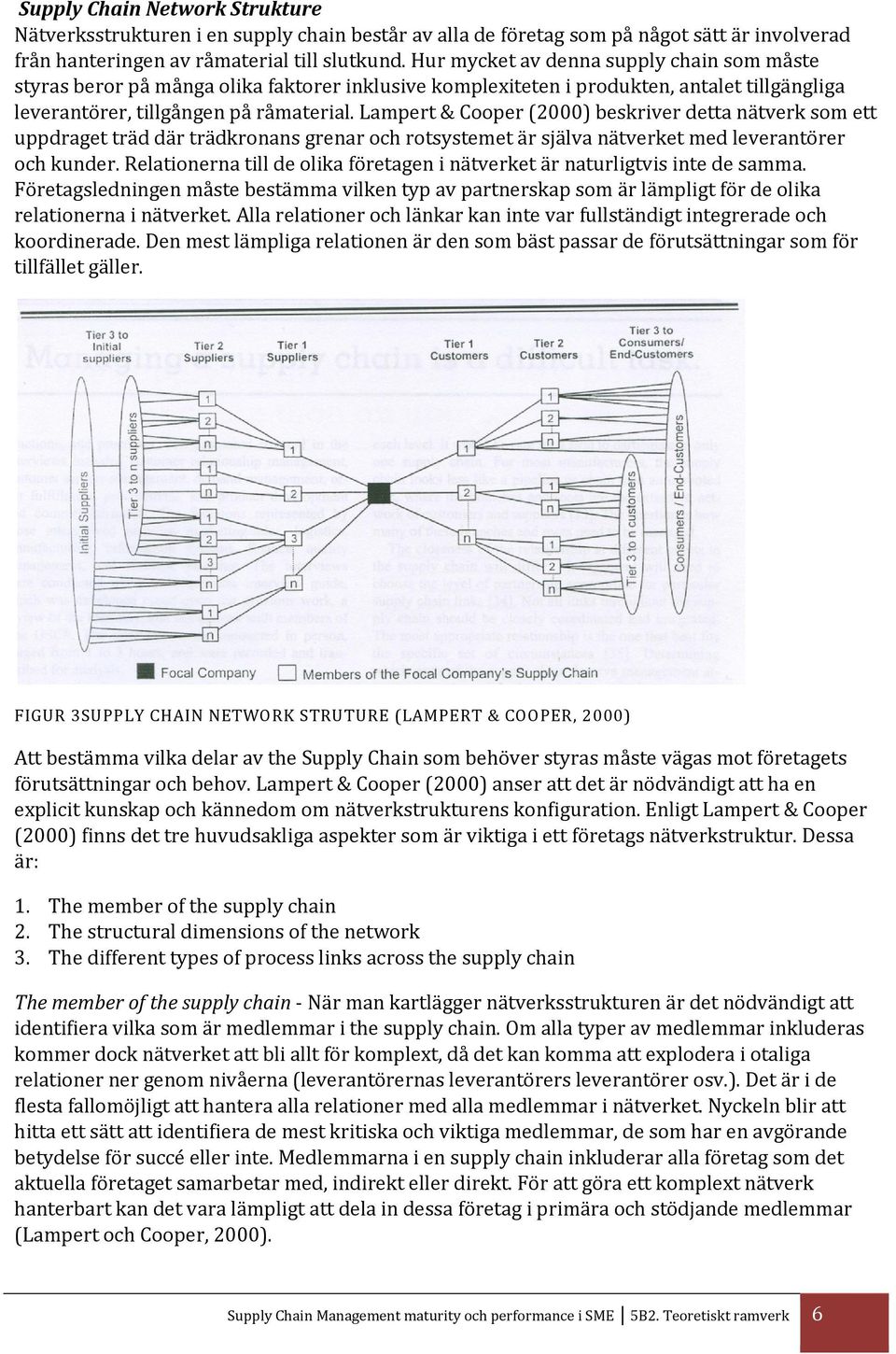Lampert & Cooper (2000) beskriver detta nätverk som ett uppdraget träd där trädkronans grenar och rotsystemet är själva nätverket med leverantörer och kunder.