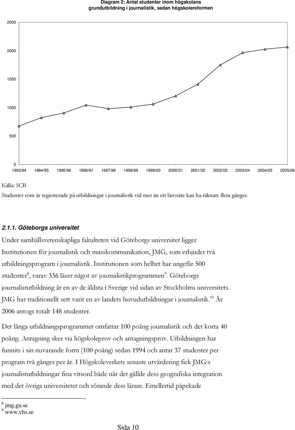 1. Göteborgs universitet Under samhällsvetenskapliga fakulteten vid Göteborgs universitet ligger Institutionen för journalistik och masskommunikation, JMG, som erbjuder två utbildningsprogram i