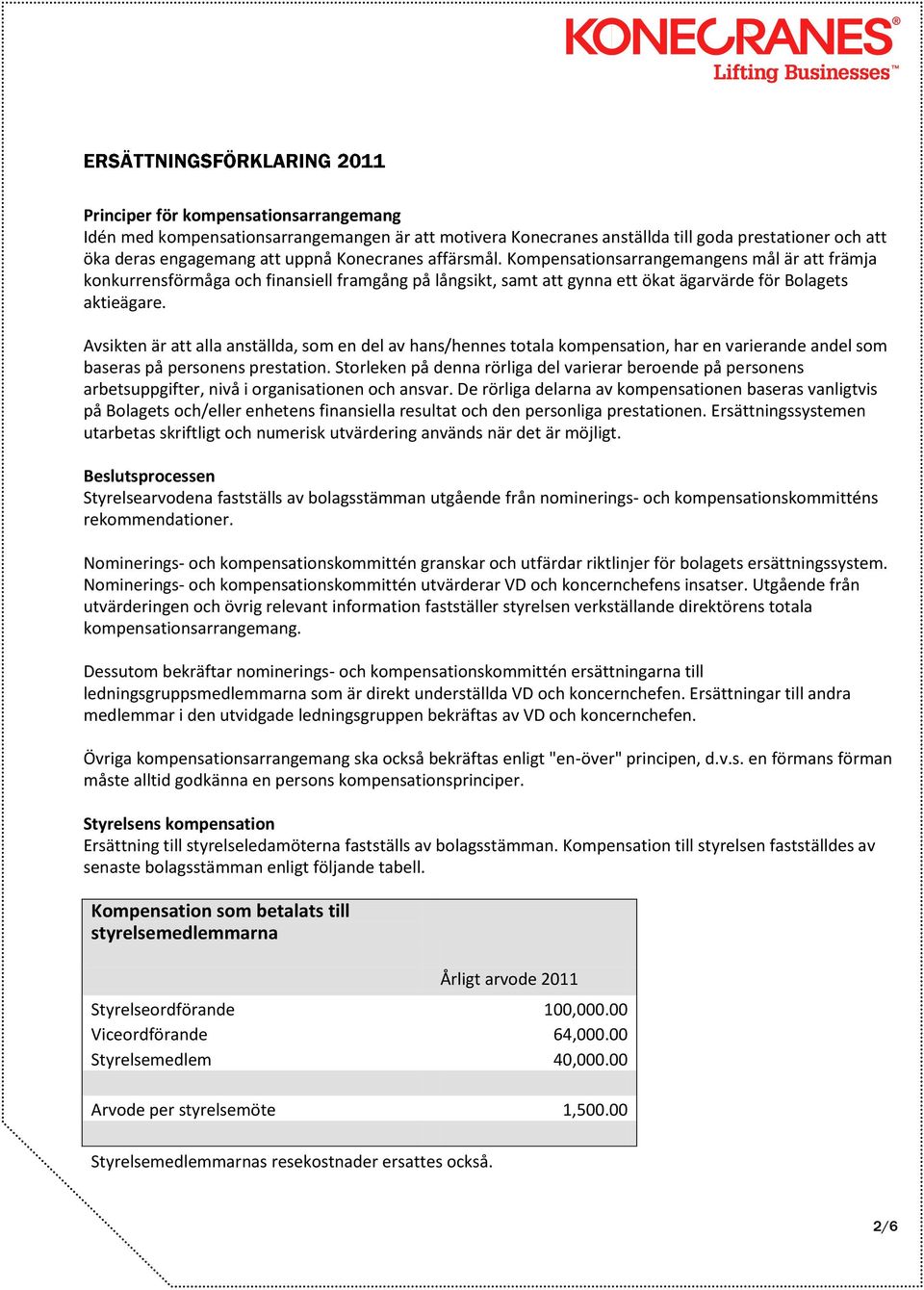 Avsikten är att alla anställda, som en del av hans/hennes totala kompensation, har en varierande andel som baseras på personens prestation.