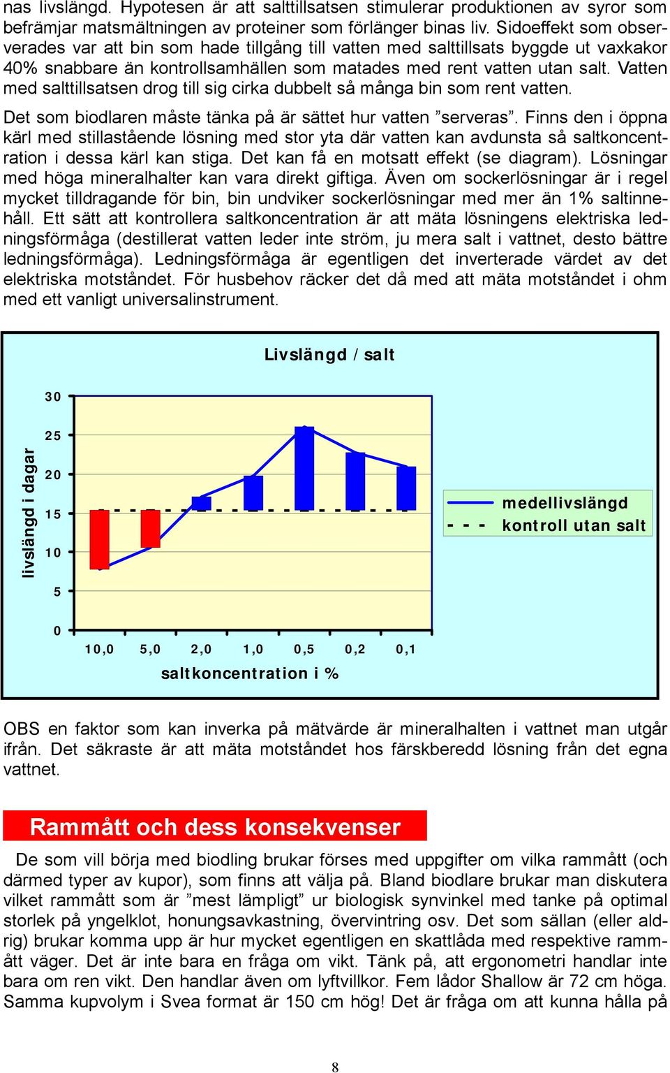 Vatten med salttillsatsen drog till sig cirka dubbelt så många bin som rent vatten. Det som biodlaren måste tänka på är sättet hur vatten serveras.