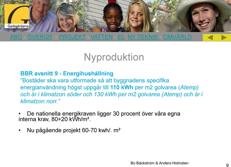 klimatzon söder och 130 kwh per m2 golvarea (Atemp) och år i klimatzon norr.