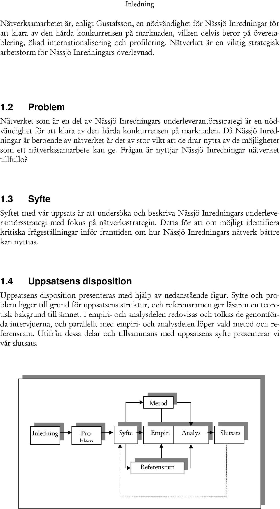 2 Problem Nätverket som är en del av Nässjö Inredningars underleverantörsstrategi är en nödvändighet för att klara av den hårda konkurrensen på marknaden.