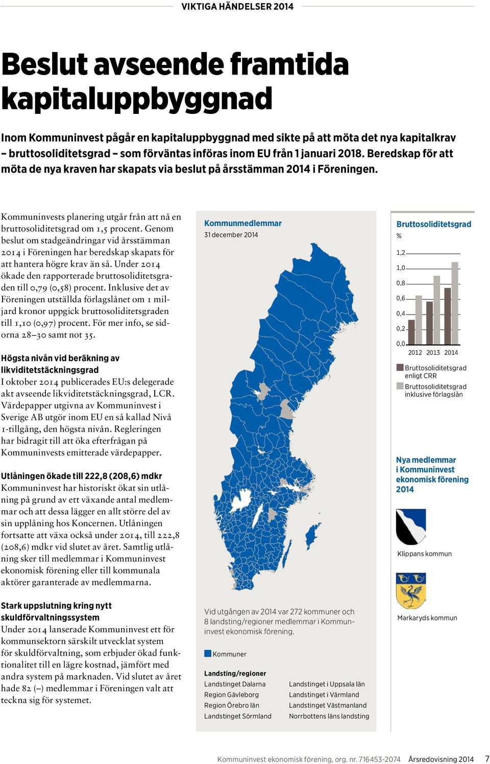 Kommun invests planering utgår från att nå en bruttosoliditetsgrad om 1,5 procent.