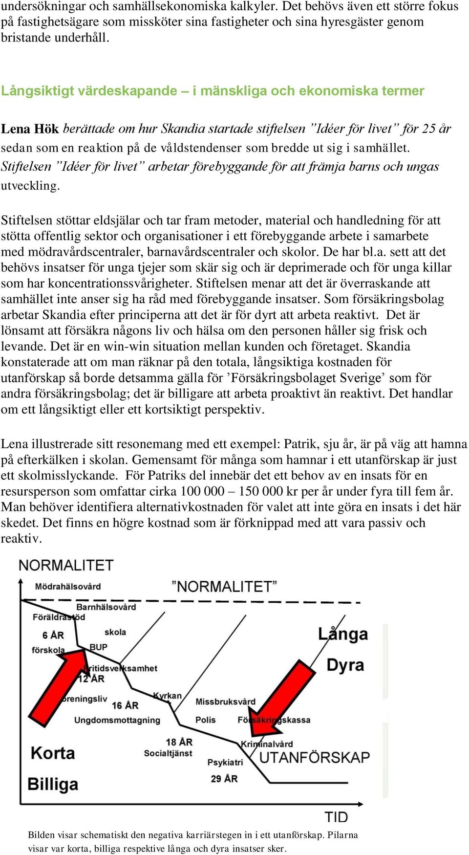 sig i samhället. Stiftelsen Idéer för livet arbetar förebyggande för att främja barns och ungas utveckling.