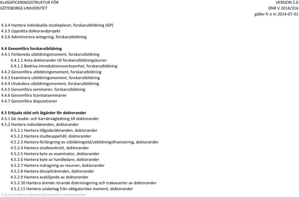 4.4 Utvärdera utbildningsmoment, forskarutbildning 4.4.5 Genomföra seminarier, forskarutbildning 4.4.6 Genomföra licentiatseminarier 4.4.7 Genomföra disputationer 4.