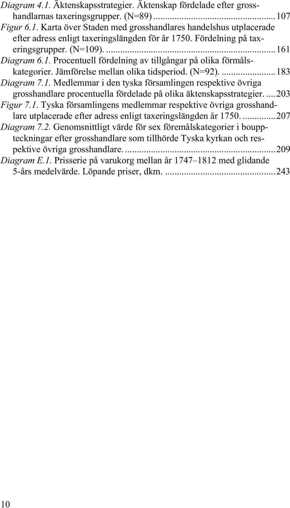 ...203 Figur 7.1. Tyska församlingens medlemmar respektive övriga grosshandlare utplacerade efter adress enligt taxeringslängden år 1750....207 Diagram 7.2. Genomsnittligt värde för sex föremålskategorier i bouppteckningar efter grosshandlare som tillhörde Tyska kyrkan och respektive övriga grosshandlare.