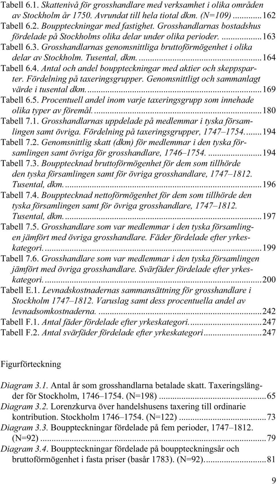 ..164 Tabell 6.4. Antal och andel bouppteckningar med aktier och skeppsparter. Fördelning på taxeringsgrupper. Genomsnittligt och sammanlagt värde i tusental dkm...169 Tabell 6.5.