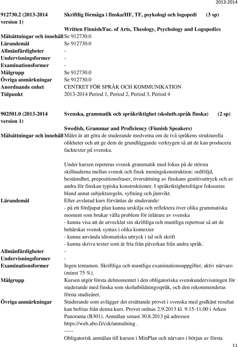 0 (2013-2014 Svenska, grammatik och språkriktighet (skolutb.