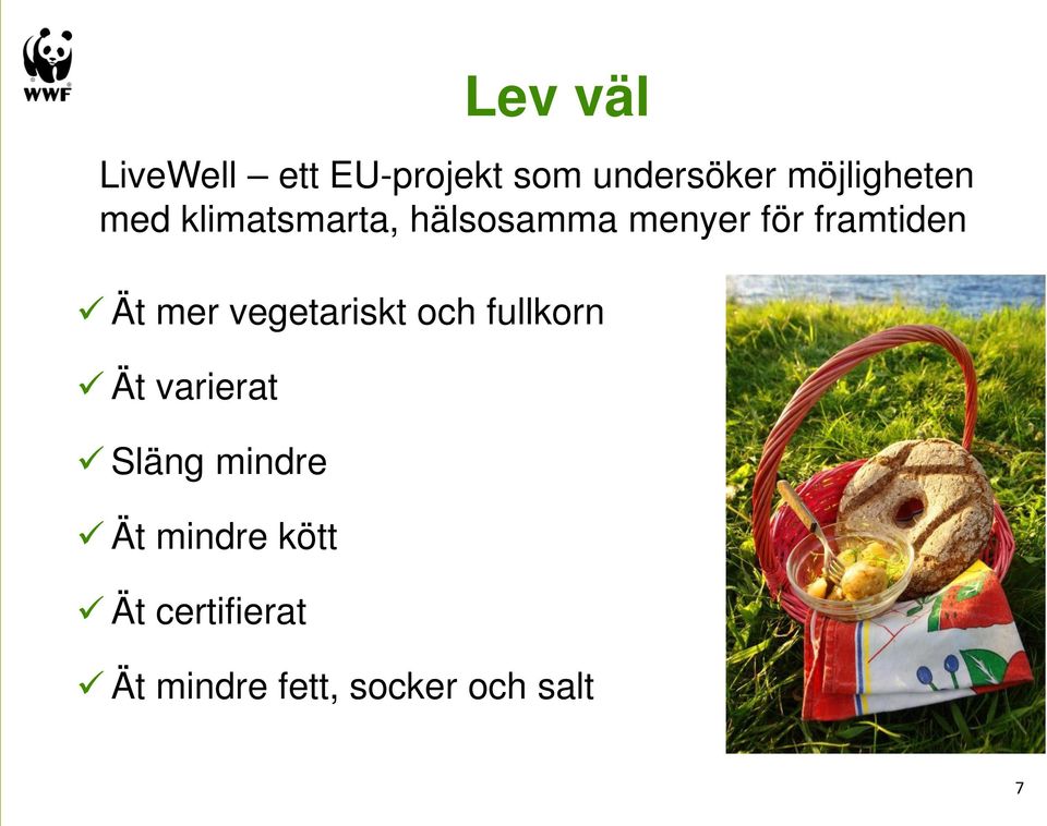 framtiden Ät mer vegetariskt och fullkorn Ät varierat