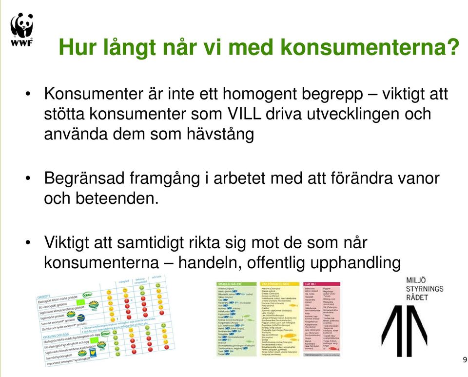 driva utvecklingen och använda dem som hävstång Begränsad framgång i arbetet med