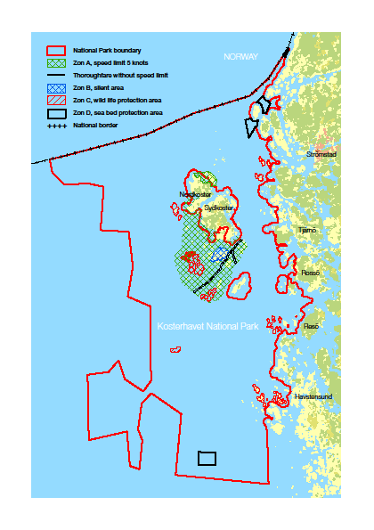 Zones in Kosterhavet National Park Zone A. Speed limit, 5 knots Zone B.