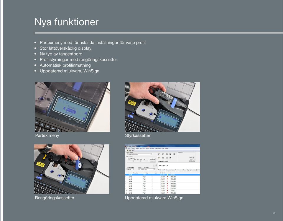 rengöringskassetter Automatisk profilinmatning Uppdaterad mjukvara,