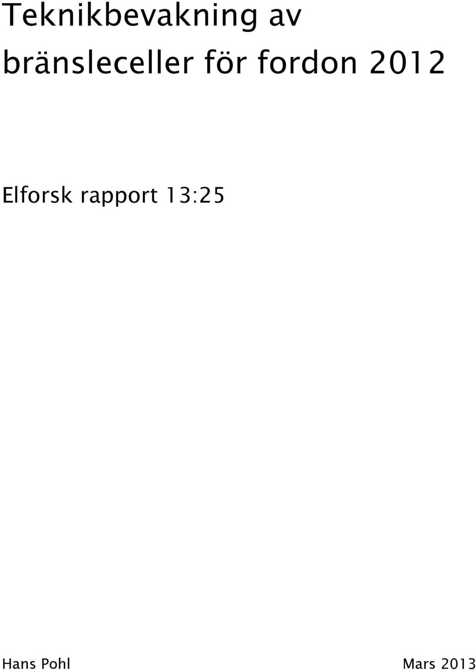 fordon 2012 Elforsk