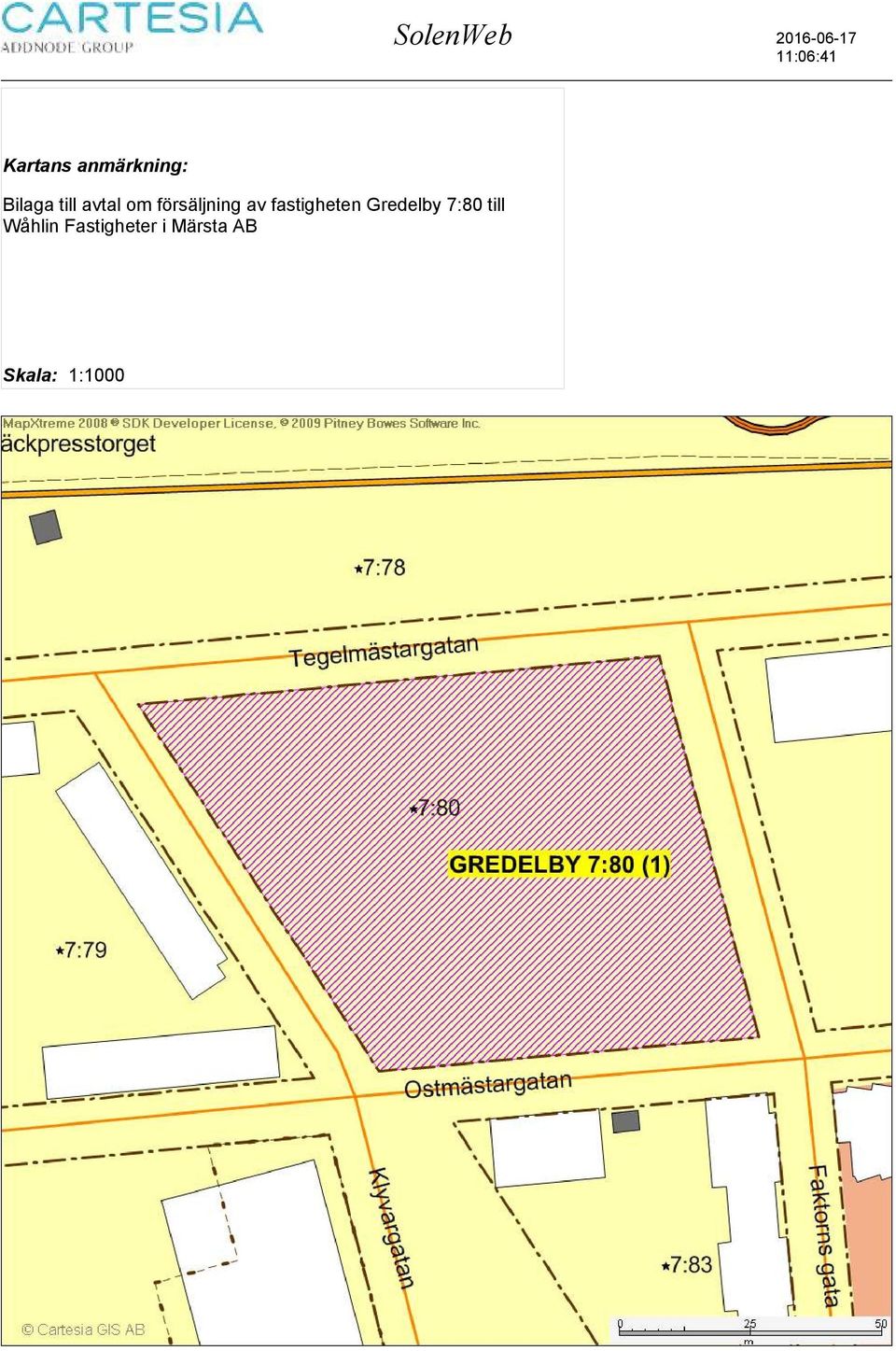 försäljning av fastigheten Gredelby