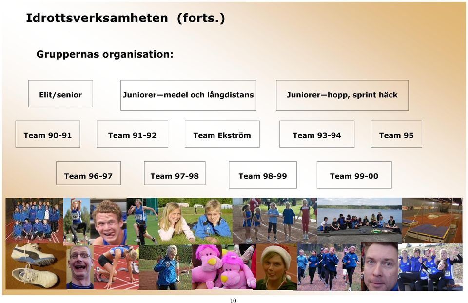 och långdistans Juniorer hopp, sprint häck Team 90-91