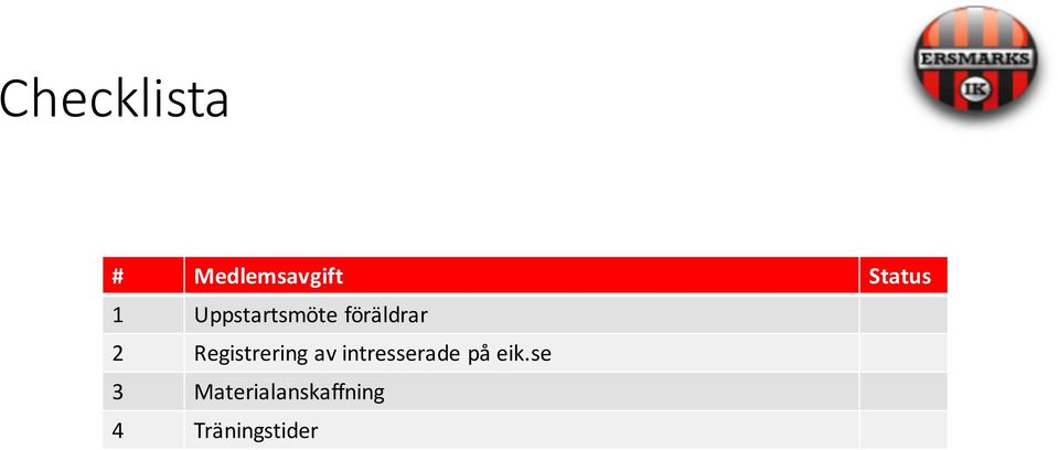 Registrering av intresserade på