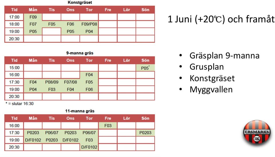 9-manna Grusplan