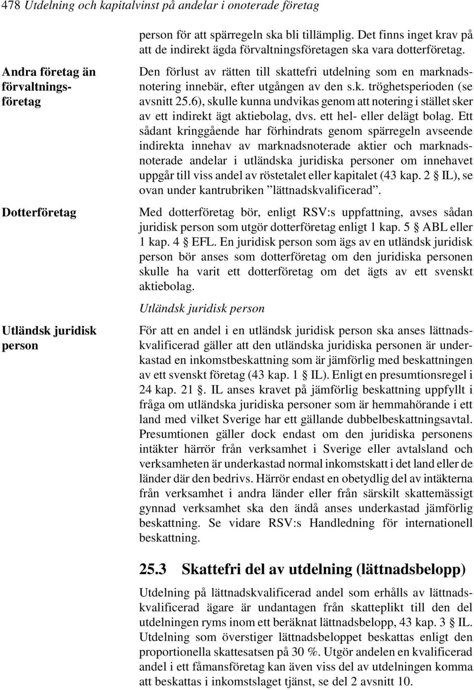 6), skulle kunna undvikas genom att notering i stället sker av ett indirekt ägt aktiebolag, dvs. ett hel- eller delägt bolag.