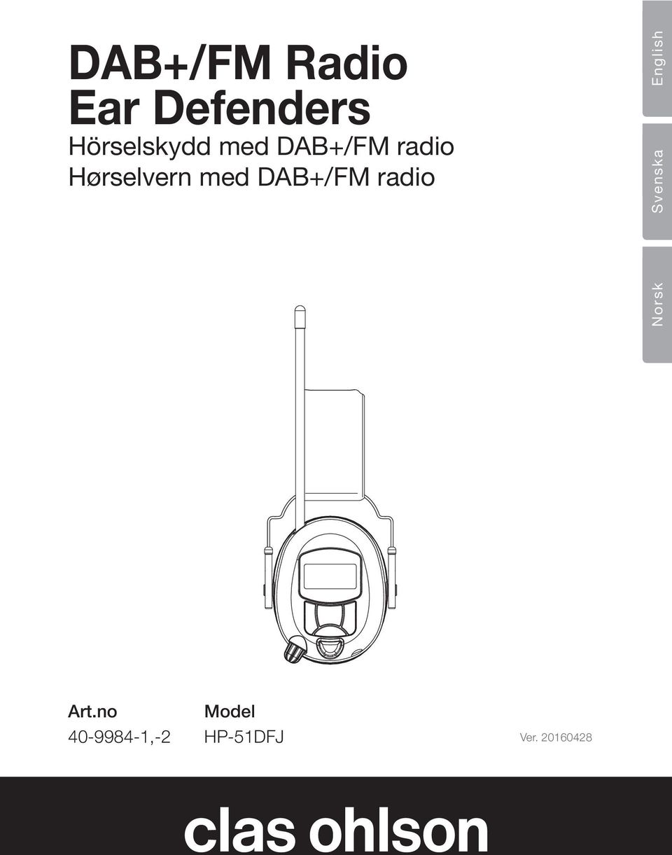 DAB+/FM radio English Svenska Norsk Art.