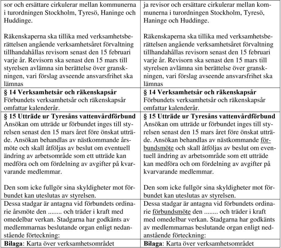 Revisorn ska senast den 15 mars till styrelsen avlämna sin berättelse över granskningen, vari förslag avseende ansvarsfrihet ska lämnas 14 Verksamhetsår och räkenskapsår Förbundets verksamhetsår och