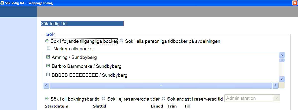 Hur många tider som ska visas i fönstret för Funna tider är en inställning i Web.