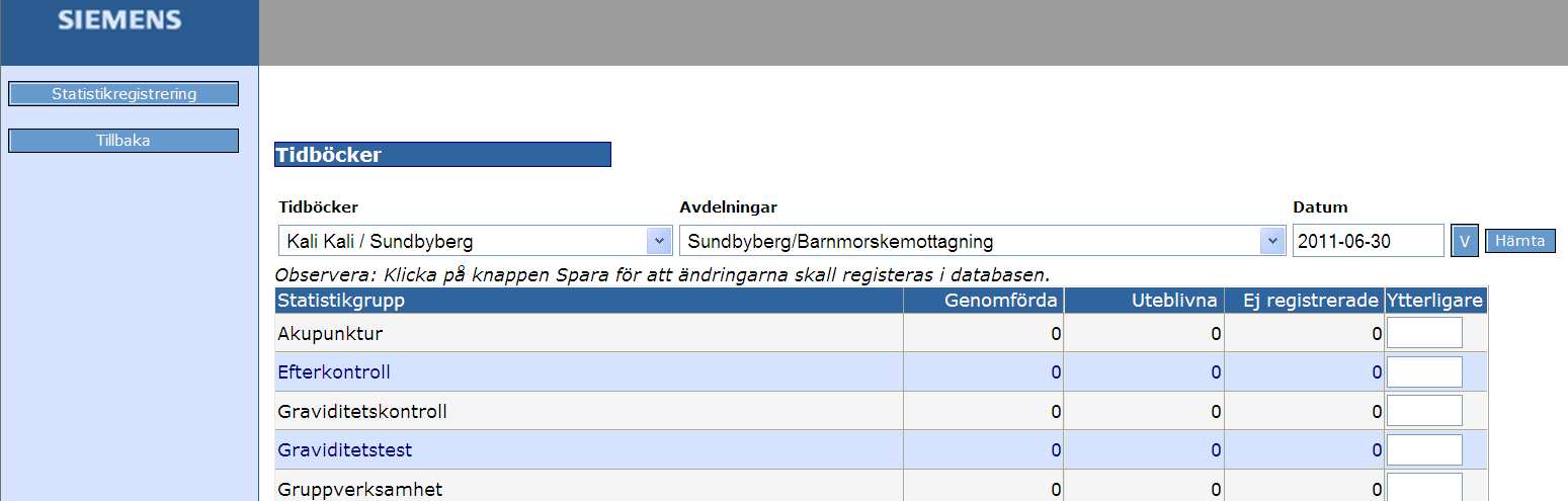 Vilka statistikgrupper som finns är registrerat I systemadministrationen av systemansvarig.