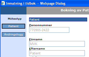 10.4 Ändringsloggen i besöksregistrering När en ändring görs i en MVK bokning ska anledningen till ändringen visas i bokningen så att det kan ses historiskt sett.