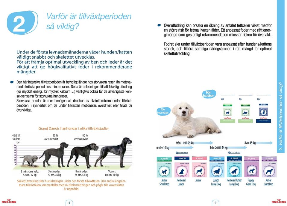 2 Varför är tillväxtperioden så viktig? Överutfodring kan orsaka en ökning av antalet fettceller vilket medför en större risk för fetma i vuxen ålder.