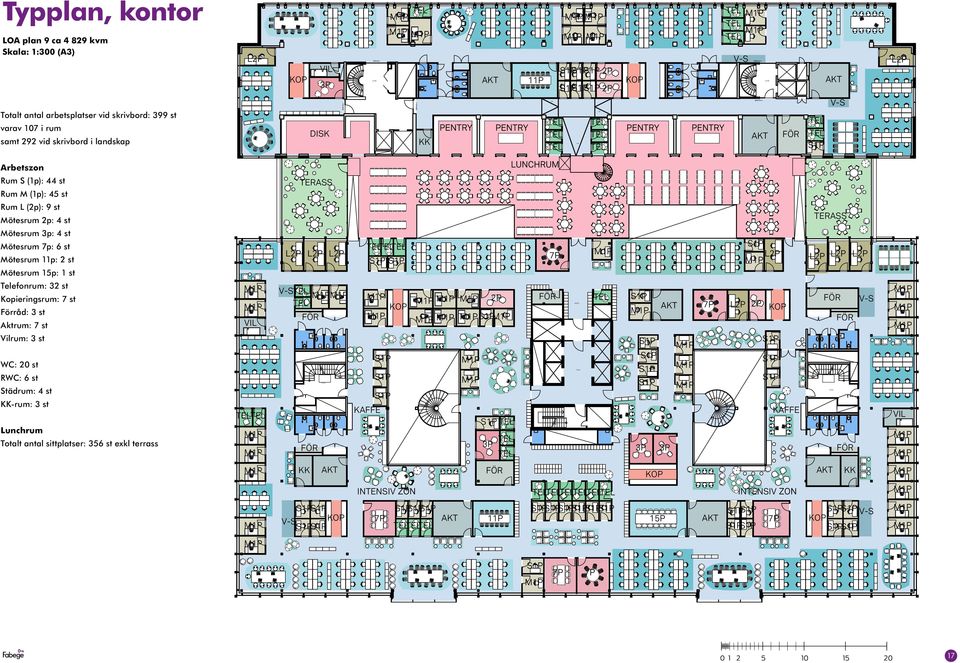 1:20 FÖR AKT Arbetszon Rum S (1p): 44 st TERASS Rum M (1p): 45 st Rum L (2p): 9 st TERASS Mötesrum 2p: 4 st Mötesrum 3p: 4 st Mötesrum 7p: 6 st L2P L2P L2P Mötesrum 11p: 2 st 7P L2P L2P L2P L2P WC 2
