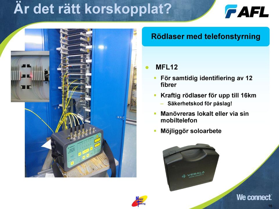 identifiering av 12 fibrer Kraftig rödlaser för upp till