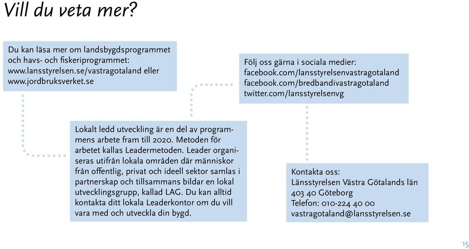 Metoden för arbetet kallas Leadermetoden.