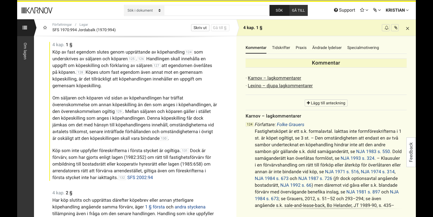 4. Dokumenten FÖRFATTNINGAR & LÄNKAD INFORMATION Själva grunddokumenten finns i den vänstra delen av fönstret.