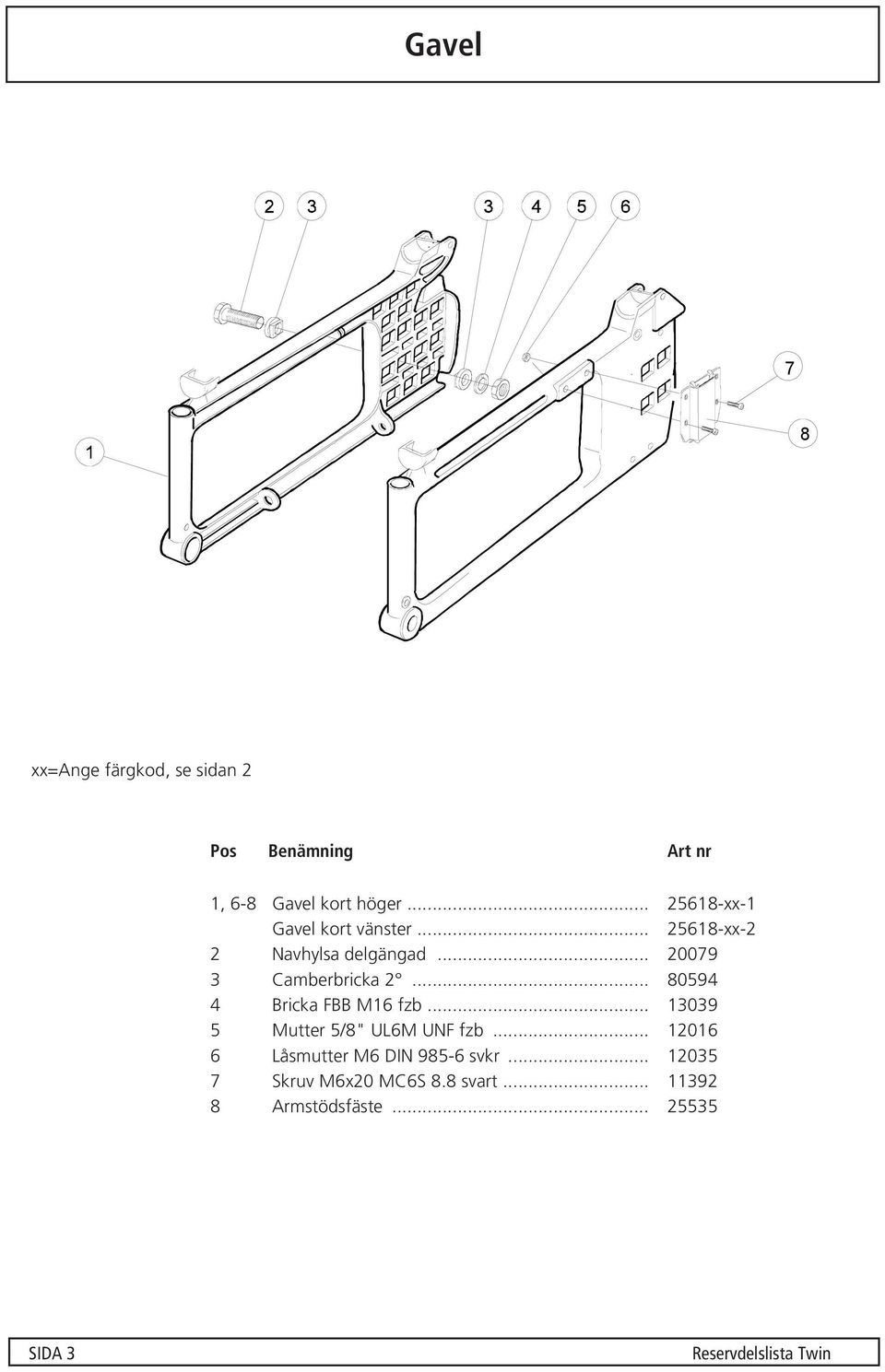 .. 80594 4 Bricka FBB M16 fzb... 13039 5 Mutter 5/8" UL6M UNF fzb.