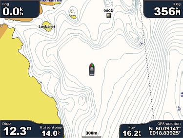 Spår aktivera eller avaktivera spårloggning. Överlagringsnummer visa eller dölj navigations- eller fiskenummer.