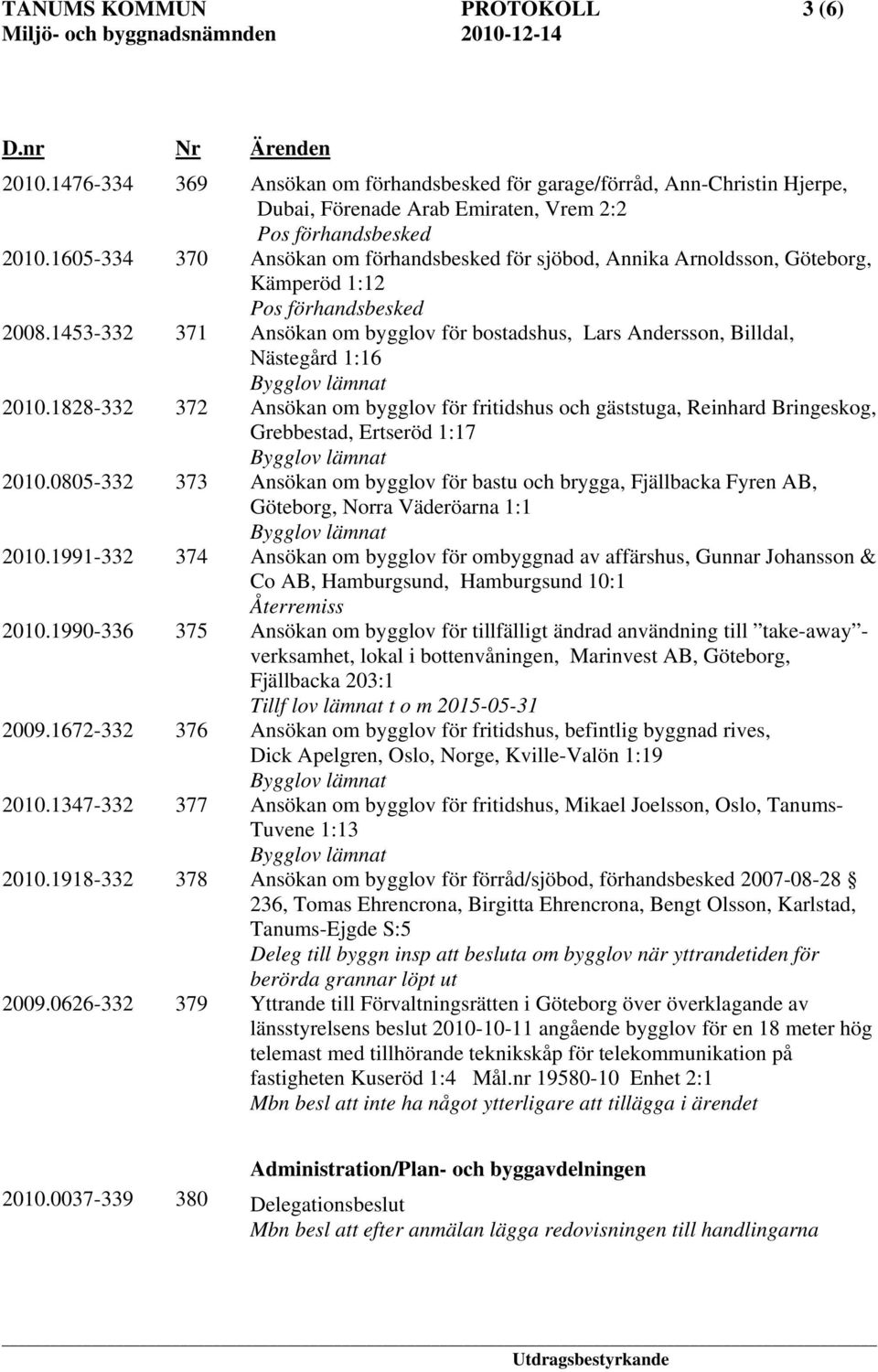 1828-332 372 Ansökan om bygglov för fritidshus och gäststuga, Reinhard Bringeskog, Grebbestad, Ertseröd 1:17 2010.