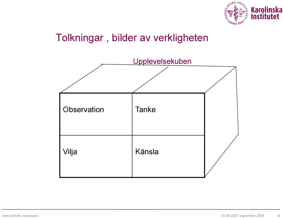 Observation Tanke Vilja Känsla