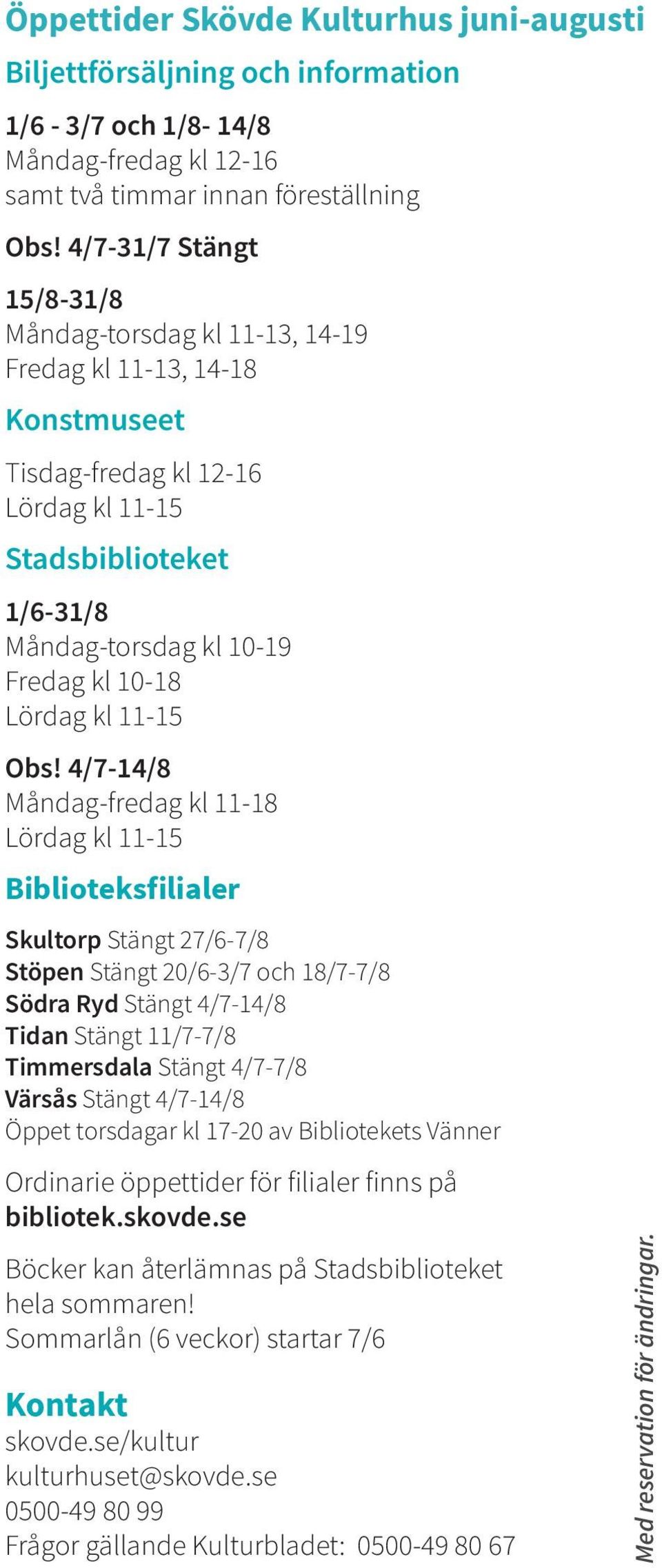 Lördag kl 11-15 Obs!