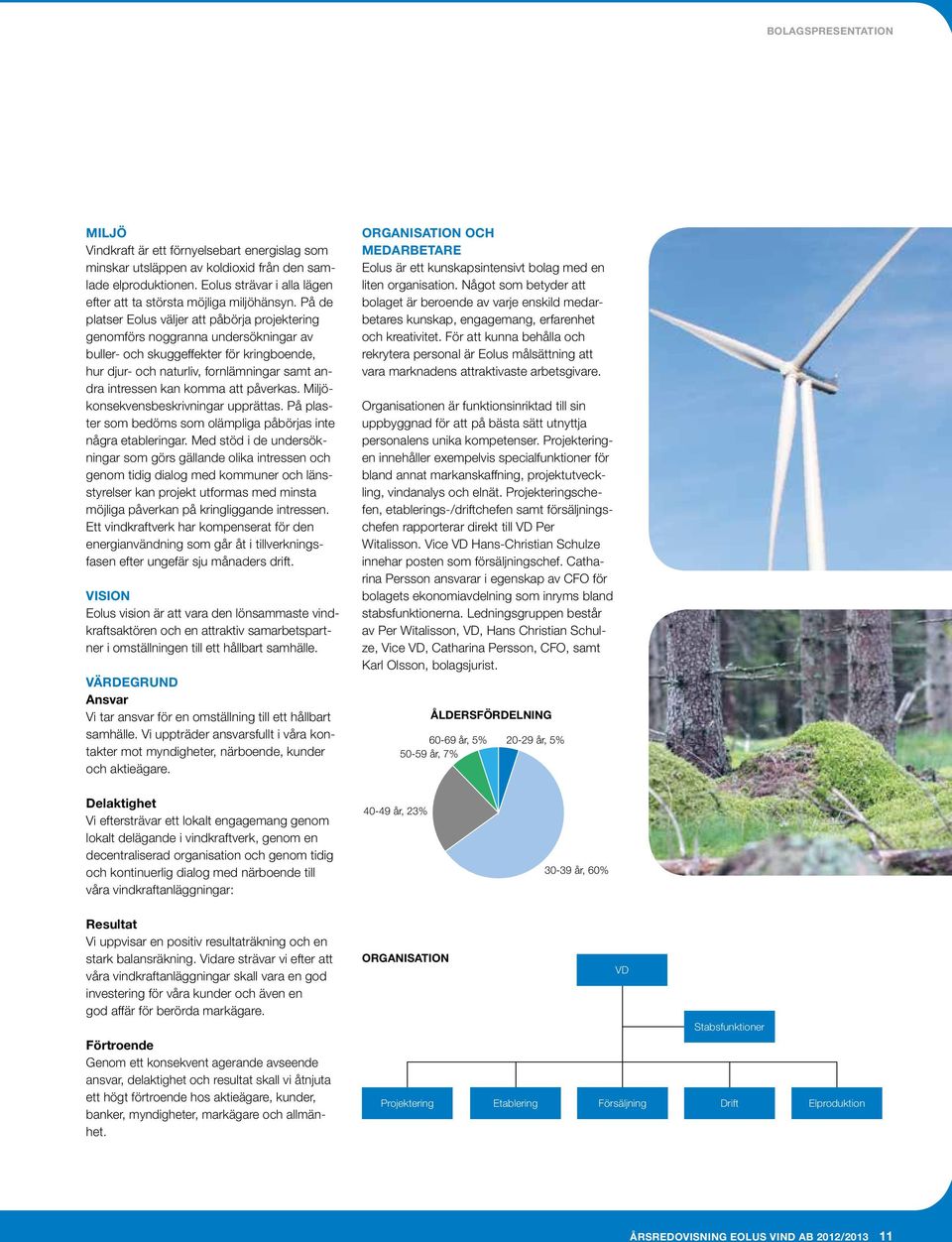 På de platser Eolus väljer att påbörja projektering genomförs noggranna undersökningar av buller- och skuggeffekter för kringboende, hur djur- och naturliv, fornlämningar samt andra intressen kan