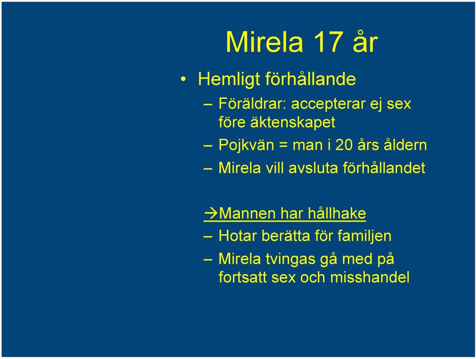 vill avsluta förhållandet Mannen har hållhake Hotar berätta