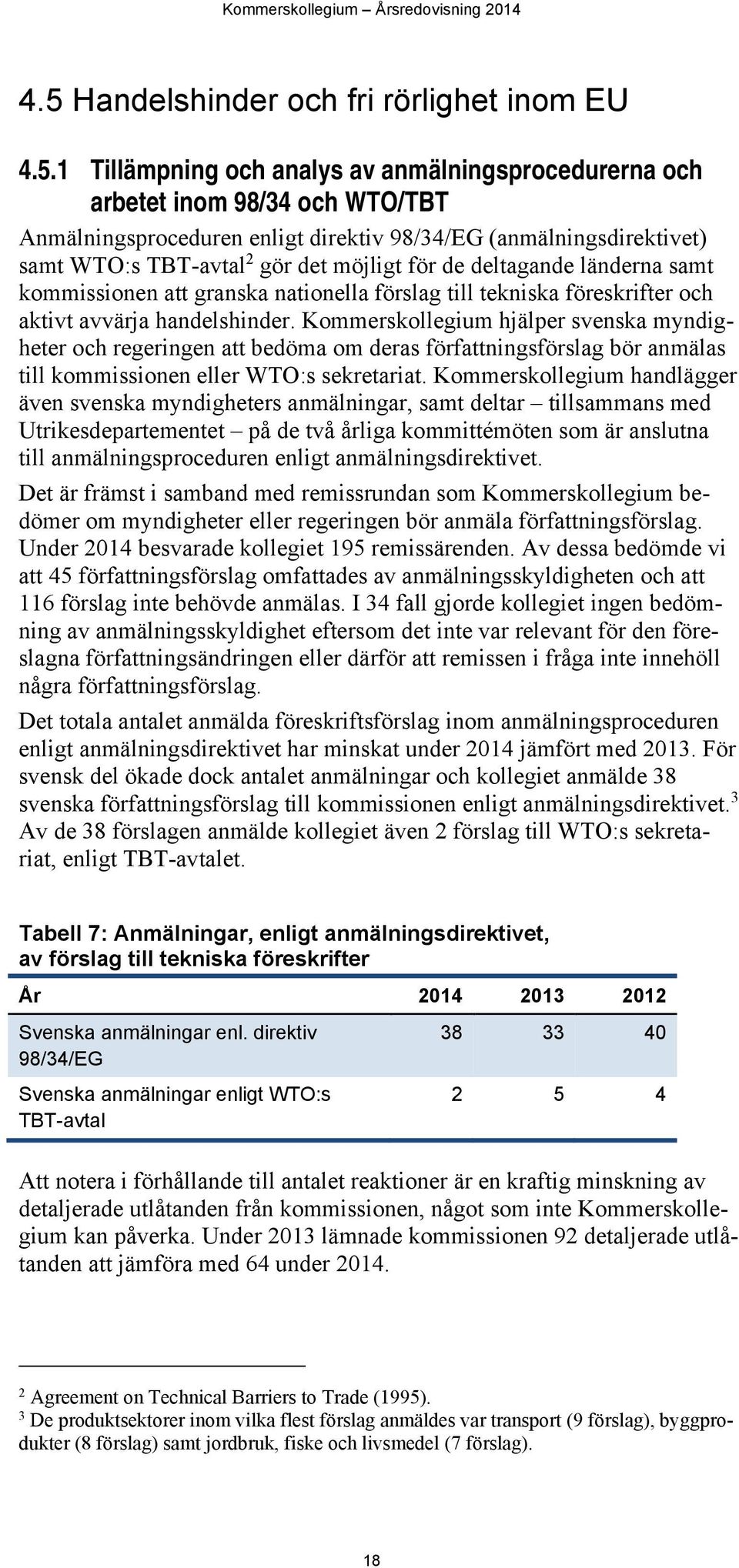 Kommerskollegium hjälper svenska myndigheter och regeringen att bedöma om deras författningsförslag bör anmälas till kommissionen eller WTO:s sekretariat.