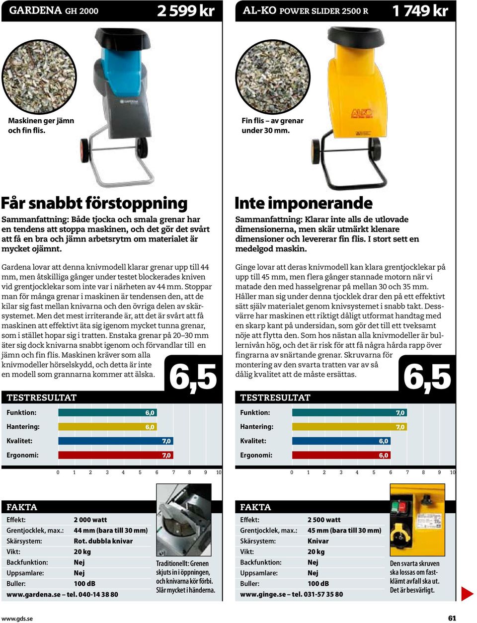 Gardena lovar att denna knivmodell klarar grenar upp till 44 mm, men åtskilliga gånger under testet blockerades kniven vid grentjocklekar som inte var i närheten av 44 mm.