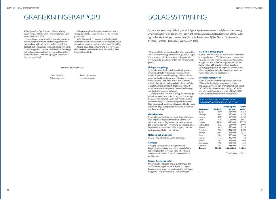 Granskningen har baserats på de beslut fullmäktige och bolagsstämman fattat och har utförts enligt bestämmelserna i aktiebolagslagen, kommunallagen och god sed.